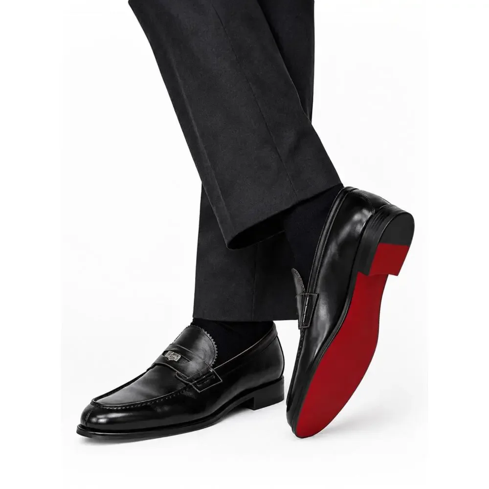 Christian Louboutin Monono Leather Penny Loafer Black Size 45